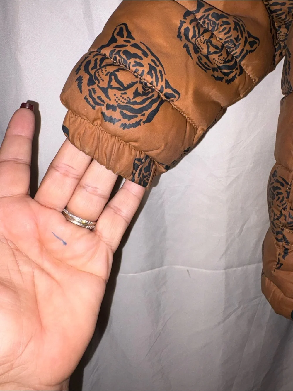 H&M Brown Tiger Print Puffer Jacket